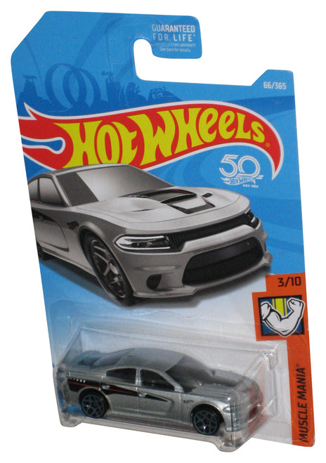 Hot Wheels Muscle Mania 3/10 (2017) Silver '15 Dodge Charger SRT Car 66/365