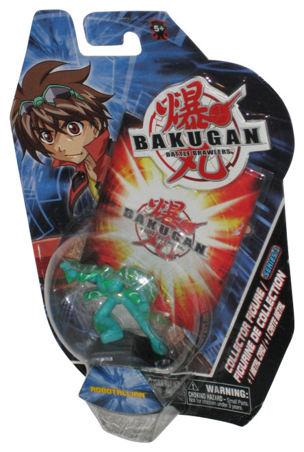 Bakugan Battle Brawlers (2007) Spin Master Green Robotallian 2-Inch Mini Figure w/ Metal Card