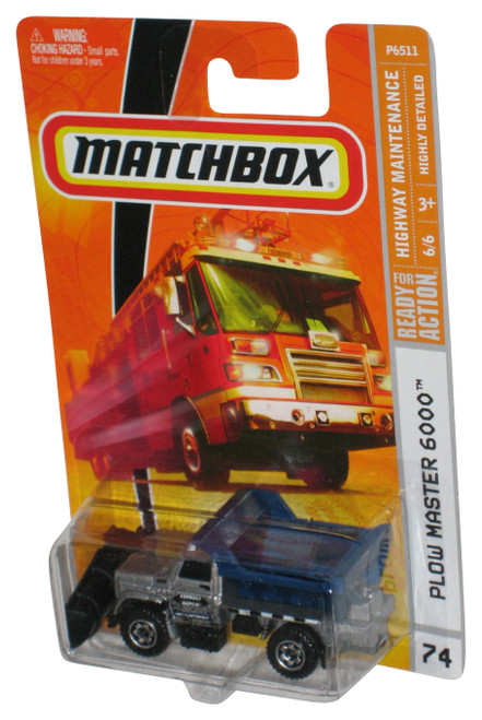 Matchbox Highway Maintenance 6/6 (2008) Blue & Silver Plow Master 6000 Toy #74