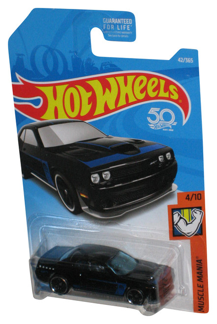 Hot Wheels Muscle Mania 4/10 (2017) Black '15 Dodge Challenger SRT Car 42/365 - (Plastic Loose From Card)