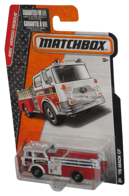 Matchbox MBX Heroic Rescue (2014) Red & White '75 Mack CF Toy Truck 55/120