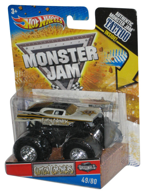 Hot Wheels Monster Jam Originals (2010) White Cuttin Coroners Truck 49/80 - (Dented Plastic)