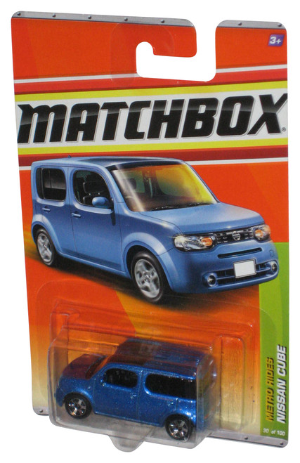 Matchbox Metro Rides (2010) Blue Nissan Cube Toy Car 30/100 - (Plastic Loose From Card)