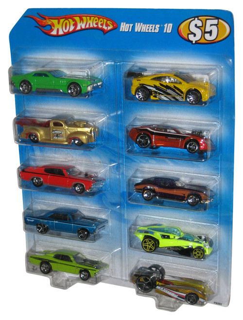 Hot Wheels (2009) Mattel Die-Cast Metal Car 10-Pack Card Set
