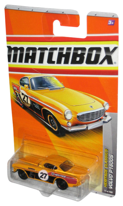 Matchbox Heritage Classics (2010) Yellow Volvo P1800S Toy Car 17/100