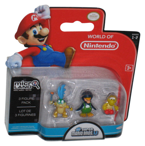 World of Nintendo Super Mario Bros U (2015) Micro Land Figure Set - (Larry Koopa / Penguin Luigi / Red Troopa)