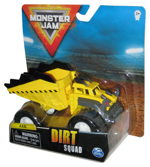 Hot Wheels Monster Jam Dirt Squad Yellow Axel Construction Toy Dump Truck