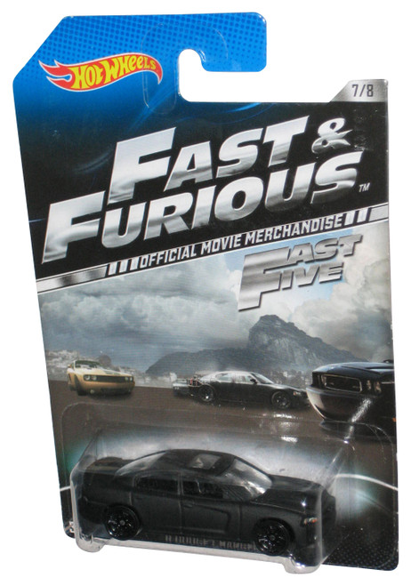 Hot Wheels Fast & Furious Five (2013) Black '11 Dodge Charger R/T Toy Car 7/8