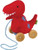 Rich Frog Red Dinosaur Kids Children Plush Pull Toy