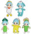 Galaxy Angel Mint Plant & Animal Cospa Anime Plush Set - (5 Plushes)