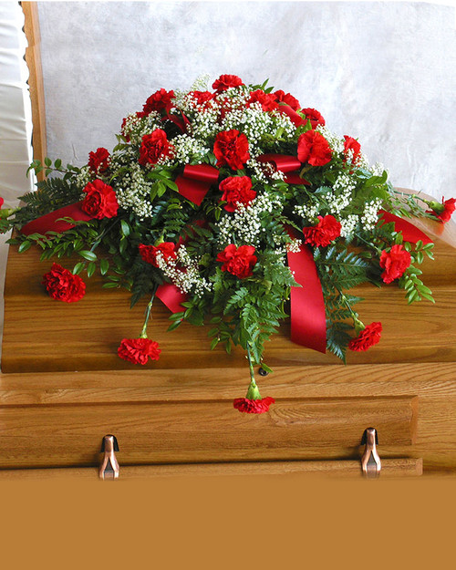 Carnation Casket Spray-T242-2E 