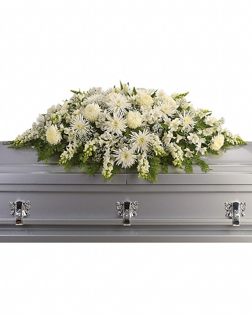 All White Casket Spray-T264-3A 