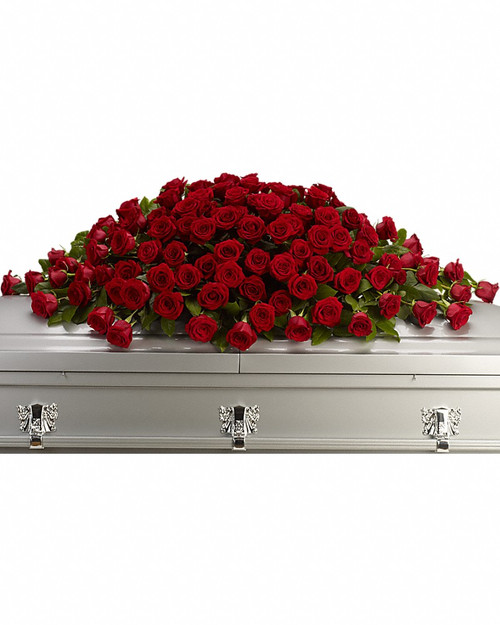 All Red Rose Casket Spray-FNRR-01 