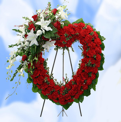 Deluxe Red and White Hollow Heart-FNHOL-05 