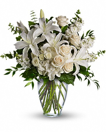 All White Floral Vase-FNFHM-02 