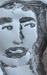 original abstract painting of face in gray