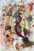 original abstract painting with vivid purple and soft colors, with various size shapes