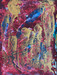 original painting with deep reds, golds and blue and a little turquoise
