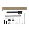 Complete Glock® 17 Compatible Slide w/ Front & Rear Serrations - FDE w/ Stainless, Black, Threaded or Non-Threaded Barrel
