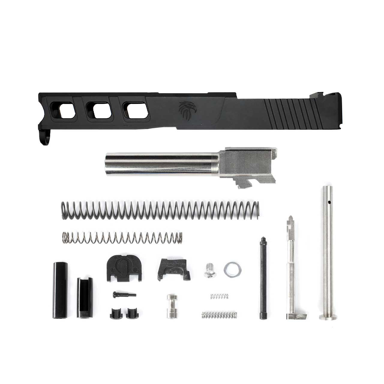 Complete LFA Elite Glock® 19 Compatible Slide - Black w/ Stainless 