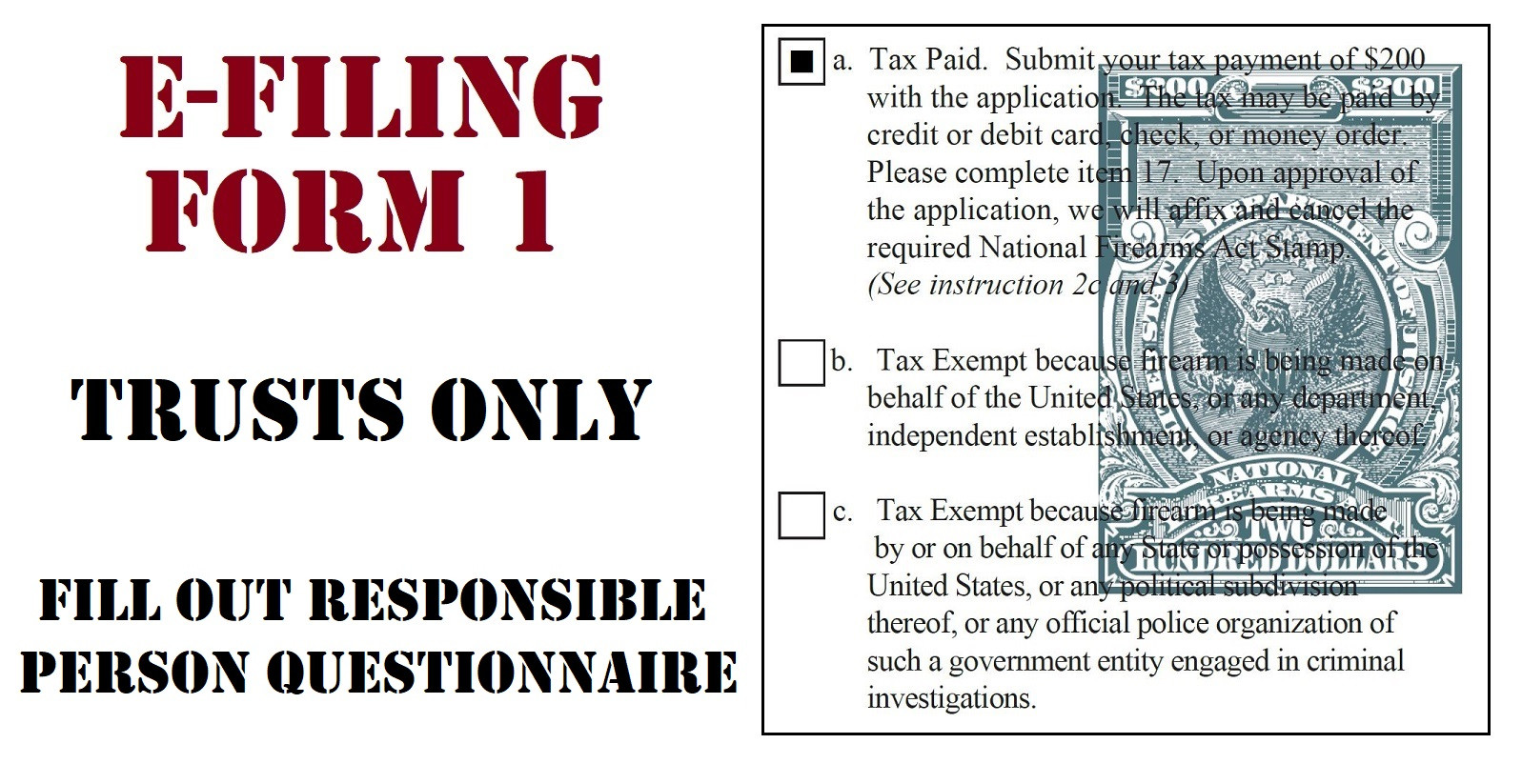 EFiling ATF Form 1 Responsible Person Questionnaire (Trusts Only
