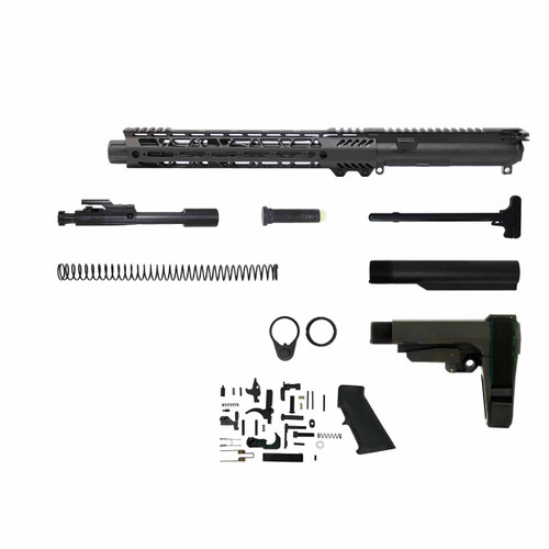 5.56 AR 15 Pistol Kit - 10.5” Nitride Barrel, 1:7 Twist Rate with 12” Slant M-Lok Handguard