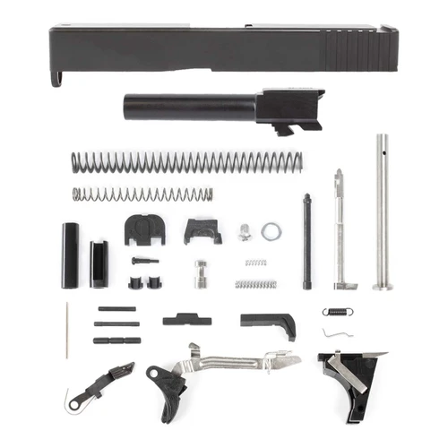 Glock® 19 Compatible Pistol Build Kit - Rear Serrated Slide - Black Nitride