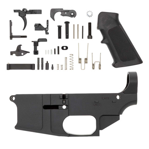 80% Lower - Fire/Safe Marked - Billet w/ Mil-Spec AR15 Lower Parts Kit