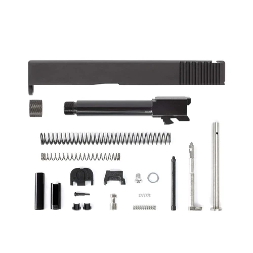 Complete Glock® 19 Compatible Slide Kit - Rear Serrated Slide - Black Nitride