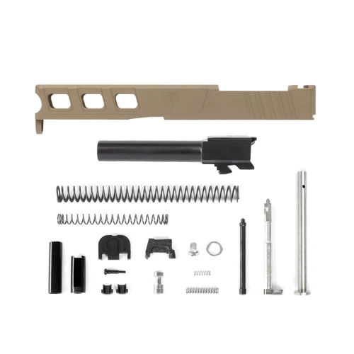Complete Glock® 19 Compatible Slide Kit - LFA Elite RMR Optic Cut Slide - FDE Cerakote