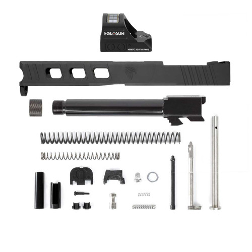 Complete LFA Elite Glock® 17 Compatible Slide - Black w/ Stainless, Black, Threaded or Non-Threaded Barrel + Holosun 507C-X2 3 Complete LFA Elite Glock® 17 Compatible Slide - Black w/ Stainless, Black, Threaded or Non-Threaded Barrel + Holosun 507C-X2 3