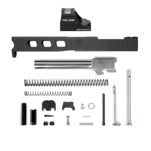 Complete LFA Elite Glock® 17 Compatible Slide - Black w/ Stainless, Black, Threaded or Non-Threaded Barrel + Holosun 507C-X2 2 Complete LFA Elite Glock® 17 Compatible Slide - Black w/ Stainless, Black, Threaded or Non-Threaded Barrel + Holosun 507C-X2 2