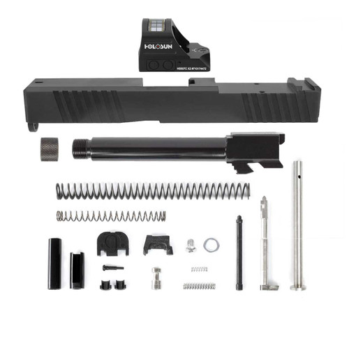 Complete Glock® 17 Compatible Slide w/ Front & Rear Serrations (& RMR Cut) - Black w/ Stainless, Black, Threaded or Non-Threaded Barrel + Holosun 507C-X2 3 Complete Glock® 17 Compatible Slide w/ Front & Rear Serrations (& RMR Cut) - Black w/ Stainless, Black, Threaded or Non-Threaded Barrel + Holosun 507C-X2 3