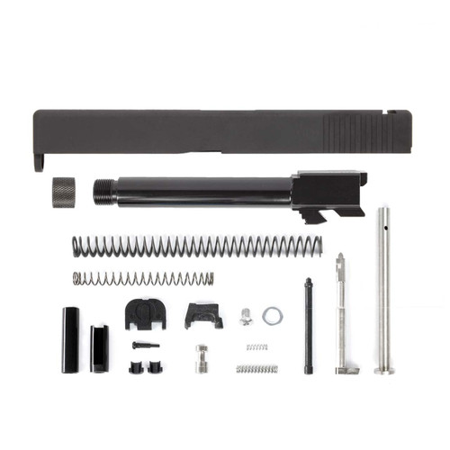 Complete Glock® 17 Compatible Rear Serration Only Slide - Black w/ Stainless, Black, Threaded or Non-Threaded Barrel Complete Glock® 17 Compatible Rear Serration Only Slide - Black w/ Stainless, Black, Threaded or Non-Threaded Barrel
