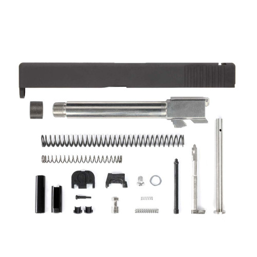 Complete Glock® 17 Compatible Rear Serration Only Slide - Black w/ Stainless, Black, Threaded or Non-Threaded Barrel Complete Glock® 17 Compatible Rear Serration Only Slide - Black w/ Stainless, Black, Threaded or Non-Threaded Barrel