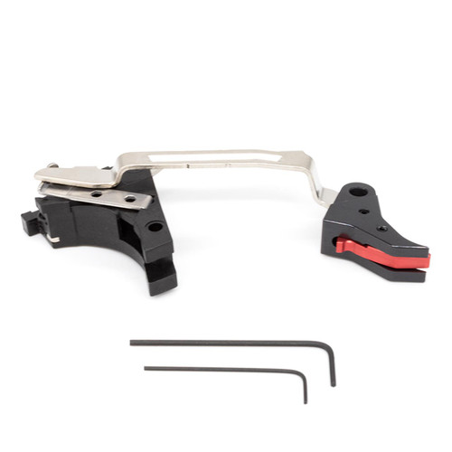 TF Tactical SPSR 'Lightning Tap' 2.0 Trigger - Black/Red Billet Trigger w/ Bar - Short Pull Short Reset - Glock® 19/17 Gen3 Compatible