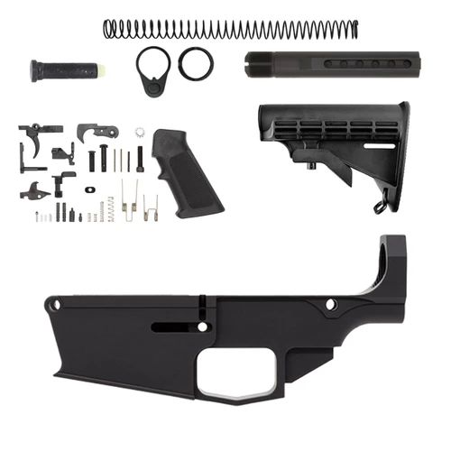 .308 Lower Assembly | Lower Parts Kit | Butt Stock | Buffer Tube |Billet 80% Lower 1