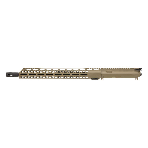 7.62x39 AR 15 FDE Cerakote Upper Assembly - 16" Parkerized Heavy Barrel, 1:10 Twist Rate with 15" Talon MLOK Handguard