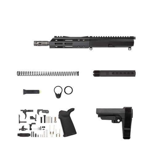 .300 Blackout AR 15 Pistol Kit - 7.5" Parkerized Heavy Barrel, 1:8 Twist Rate w/ 6.5" M-LOK Handguard 1