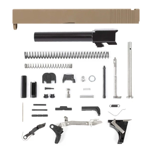 Glock® 17 Compatible Pistol Build Kit - OEM Rear Serrated Slide - FDE Cerakote