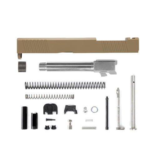 Complete Glock® 19 Compatible RMR Optic Cut Slide - FDE w/ Stainless, Black, Threaded or Non-Threaded Barrel