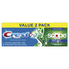 Crest + Scope Outlast Complete Whitening Toothpaste, Mint, 5.4 oz, Twin Pack