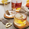 FLOOR | 9 Glasses with Garnish Artwork in Real Gold Decal, Set of 4