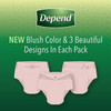 Depend FIT-FLEX Incontinence Underwear for Women, Disposable, Maximum Absorbency, Large, Blush, 17 Count