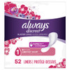 Always Discreet Liners For Bladder Leaks, Lightest Short, 52 count