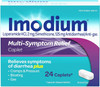 Imodium Multi-Symptom Relief Caplets with Loperamide Hydrochloride and Simethicone, Anti-Diarrheal Medicine for Treatment of Diarrhea, Gas, Bloating, Cramps & Pressure, 24 ct.