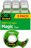 Scotch Magic Tape, 3 Rolls, Numerous Applications, Invisible, Engineered for Repairing, 3/4 x 300 Inches (3105)