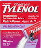 Children's Tylenol Dissolve Powder Packets with 160 mg Acetaminophen, Wild Berry, 18 ct