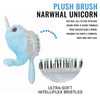 Wet Brush Plush Kid's Detangler (Narwhal Unicorn) with Soft IntelliFlex Bristles for All Hair Types