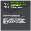 Dove Men+Care Fortifying 2 in 1 Shampoo and Conditioner for Normal to Oily Hair Fresh and Clean with Caffeine Helps Strengthen and Nourish Hair 12 oz